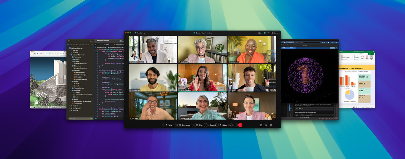 Se muestran varias ventanas de aplicaciones abiertas, incluida una reunión virtual en Zoom.