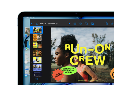 Un iPad muestra una presentación de Keynote.