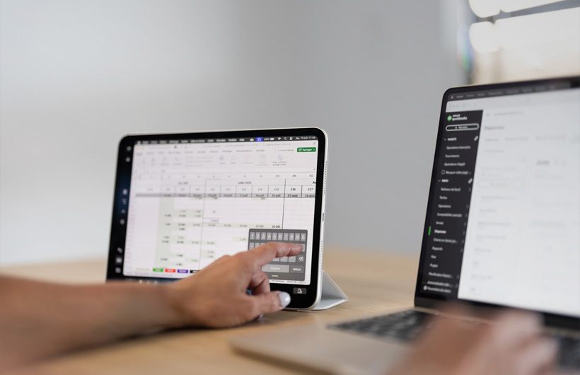 Sidecar turns iPad into a second display, giving Finance Controller Gabrielle Pelletier more room for data-heavy work in Excel and QuickBooks.