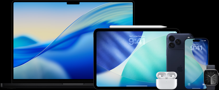 Prodotti Apple, tra cui MacBook Pro, iPad, Apple Pencil Pro, AirPods Pro 2, iPhone 17 Pro Max, iPhone 17 Pro e Apple Watch Series 11.