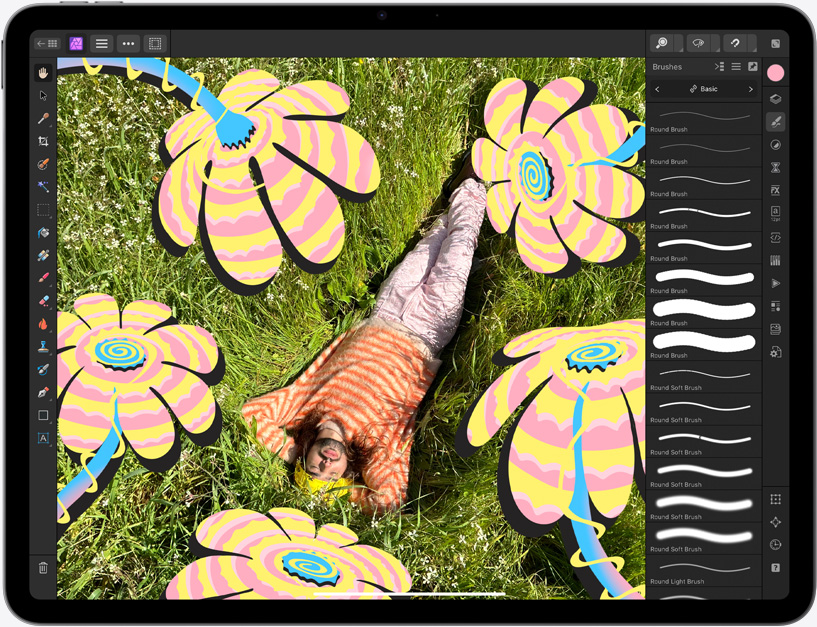 iPad Air, a photo is being edited