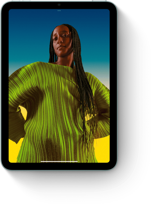 iPad mini na vertical com a app Fotografias.