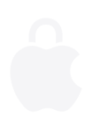 Ein Apple Logo in Form eines Vorhängeschlosses. Das Schloss ist verschlossen, um den Datenschutz hervorzuheben.