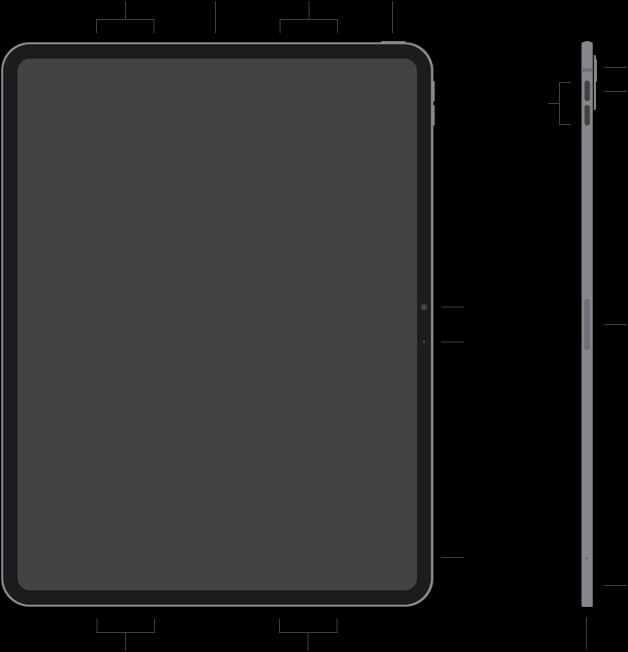 iPad Pro button and connector locations