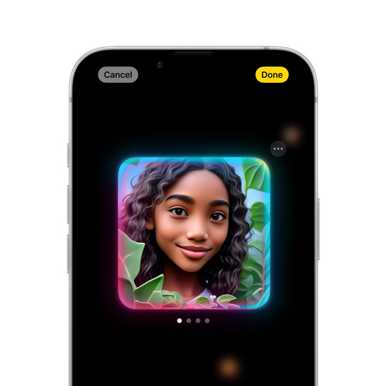 Ein iPhone 16e Display, das die Image Playground App zeigt.