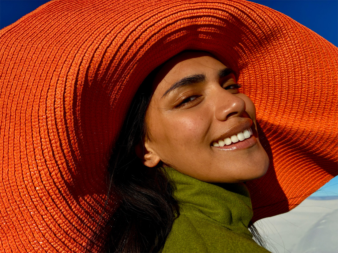 Foto einer Person, das mit dem Fusion Kamera Modus «1x» aufgenommen wurde.
