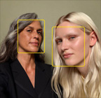 Sentrering-funksjonen for bilder brukes til å markere ansiktene til personene på bildet.