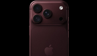Rear exterior iPhone 18 Pro in Burgundy, featuring 48 MP Main camera with variable aperture