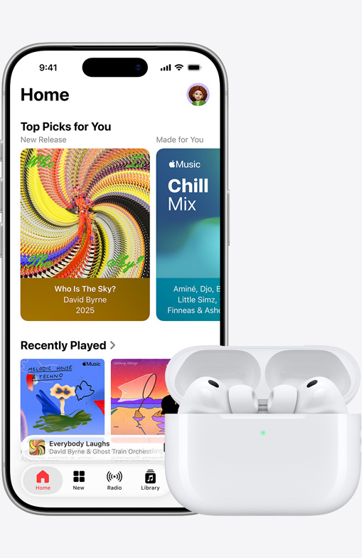 iPhone 16 redă muzică lângă AirPods