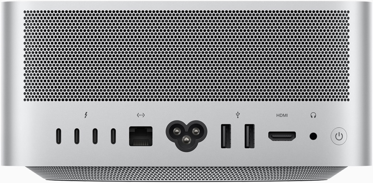 Imagem da parte de trás do Mac Studio.