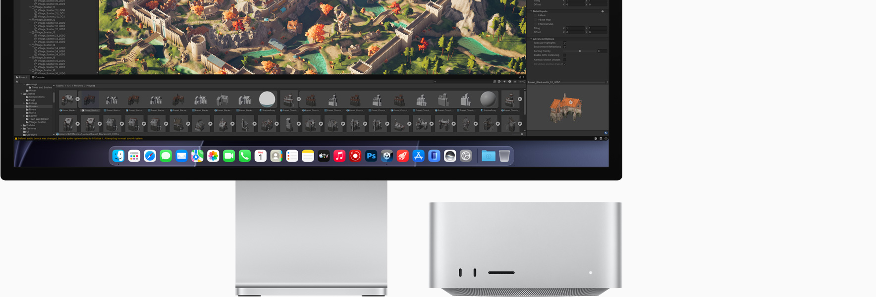 Studio Display XDR, màn hình hiển thị Unity Editor