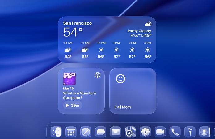 Lock screen with Liquid Glass widgets