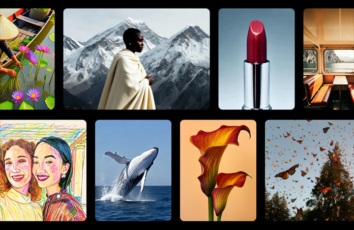 Galería de imágenes de diversos estilos creada con Image Playground.