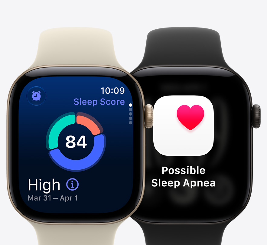 Apple Watch Series 12, devices, sleep score screen, possible sleep apnea notification screen